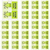 Jutom 25 Pack/ 1250 Pcs Sign Here Tabs 1 Inch Sign Here Post Stickers Flags Date Tabs Stickers with Dispenser Arrow Flag Easy to Post for Office Book Annotation Kit(Green)