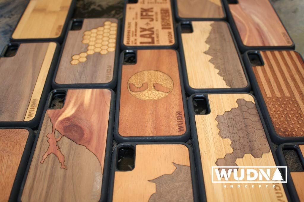 WUDN Slim Wooden Phone Case (Sawtooth Mountains | Walnut Sky) Compatible with iPhone 12 Pro or 12
