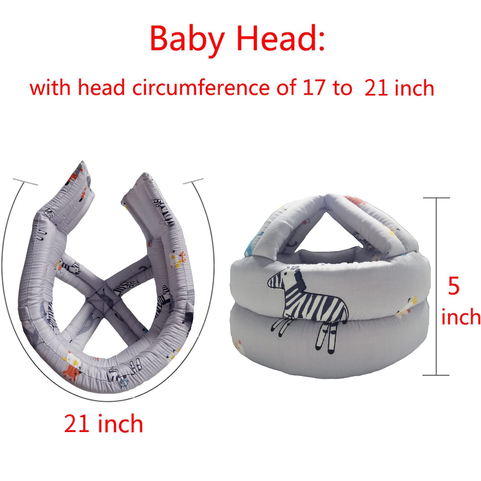 IULONEE Casco protettivo per bambino in cotone con protezione per la testa, cappello protettivo per bambini, casco protettivo regolabile (Grigio)