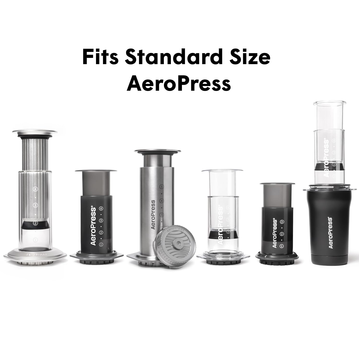 AeroPress Nasadka Filtra ze Stali Kontrolą Przepływu Nierdzewnej, Zapobiega Kapaniu, Pełna Kontrola nad grubością mielenia i czasem parzenia, Espresso, Latte, Cold Brew, Pasuje do AeroPress