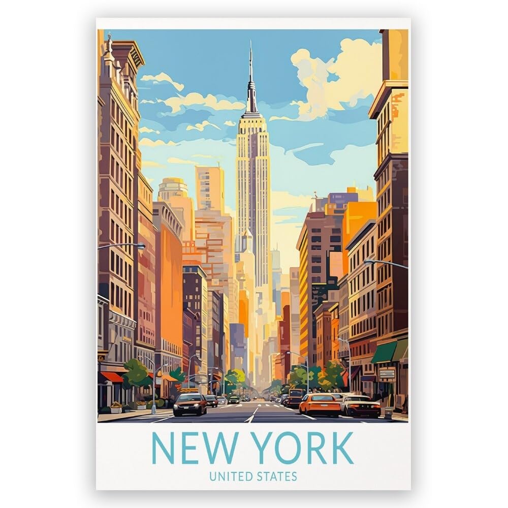 Poster Déco New York Central Building - Reproduction Vintage 1925 - Taille Au Choix