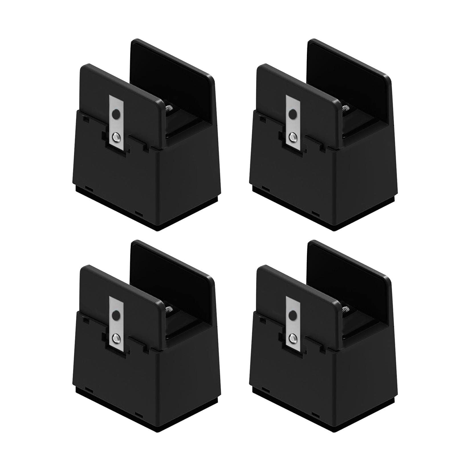 UYHBCNQD 4Pcs Replacement Feets Black Furniture Support Legs Set Risers 5cm Furniture Foots with Screw Clamp Square Heavy Duty Design