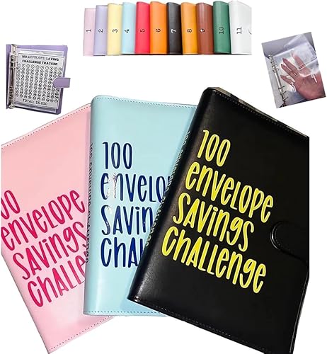 Miniatura 3 de Carpeta de desafío de 100 días, forma fácil y divertida de ahorrar $5,050, carpeta de presupuesto con sobres de efectivo, libro planificador de