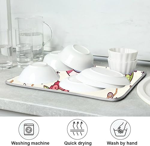 Miniatura 7 de Lighthouse Ship Flowers Rope Arrows Anchor Drying Dish Mat Washnable Absorbent Kitchen Mat Counter Drying Matt Tapete Para Cocina 16'' x 18''