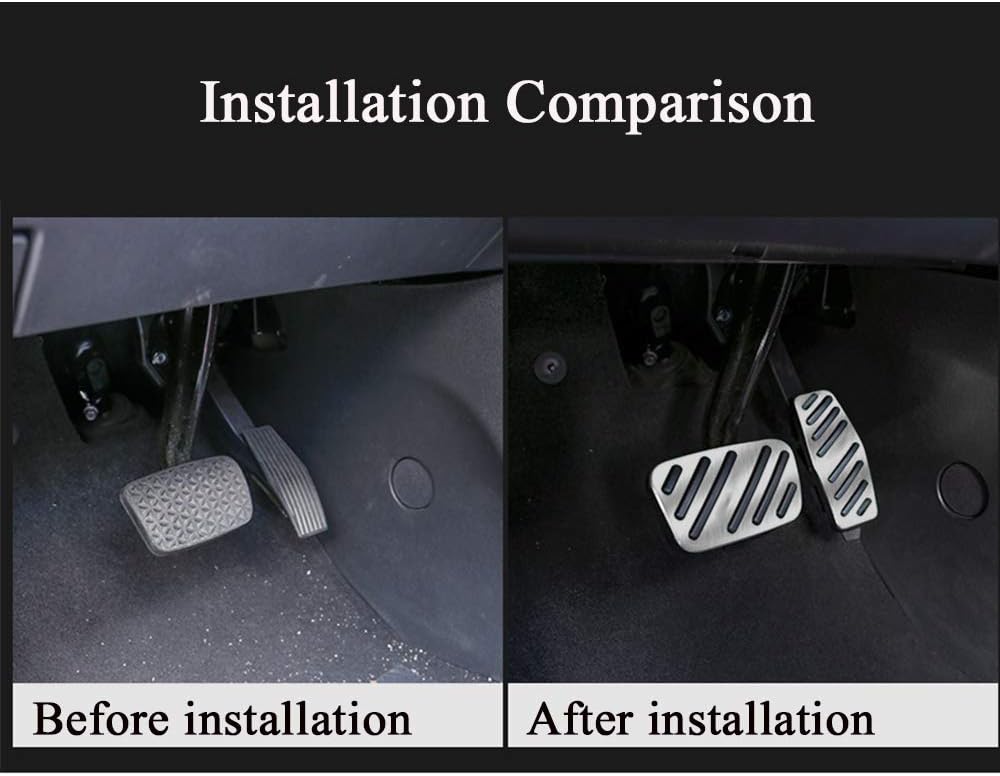 XITER No Drill Anti-Slip Aluminum Gas Brake Pedal Cover Foot Pedal Pads for Chevy Equinox Impala Cruze Blazer Traverse,for Buick Enclave Encore,for GMC ACADIA Terrain,for Cadillac XT5 XT6(SILVER)