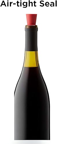 Miniatura 3 de Tapones para botellas de vino y bebidas Rabbit con tapa de agarre, rojo rosado (juego de 2)