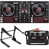 Numark MIXTRACK Platinum FX 4-channel Serato DJ Lite Controller with Laptop Stand and Power Block