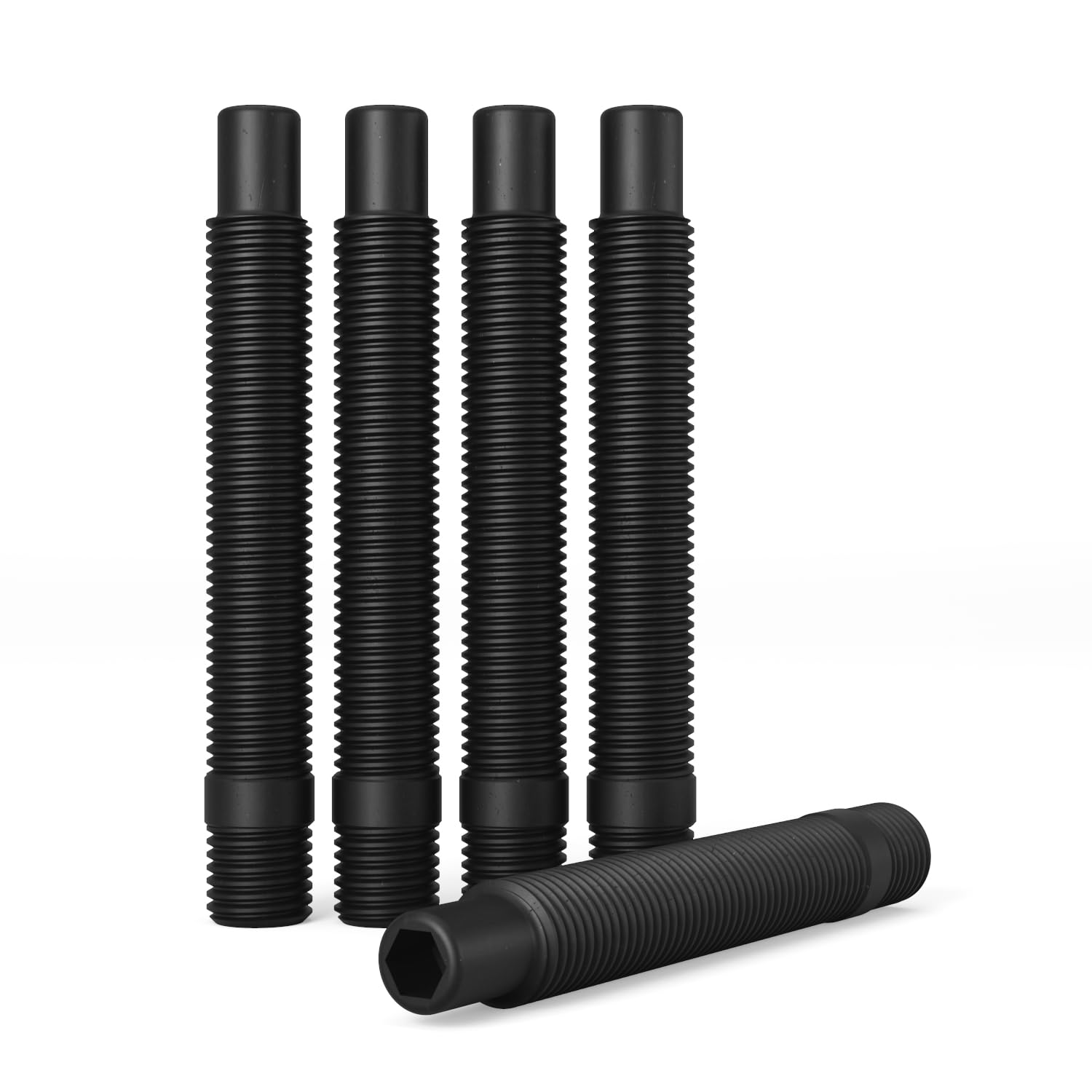 10pcs 14x1.5 to 14x1.5 Wheel Stud Conversion, 60mm (2.33in) Shank, 77mm (3in) Total Length, Compatible with Audi Volkswagen TT A3 A4 S4 A5 S5 A6 S6 A7 S7 A8 S8 B5 B6 B7 B8 Jetta Golf GTI R32 Black
