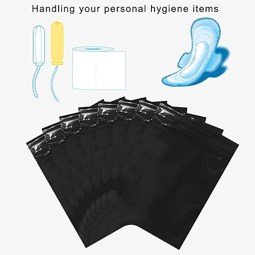 Miniatura 3 de Bolsas de eliminación personal femenina, bolsas de eliminación de tampones de 6 x 8 pulgadas, paquete de 100 bolsas de eliminación discretas opacas