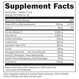 Bucked Up - Woke - HIGH STIM Pre Workout - Best Tasting - Focus Nootropic, Pump, Strength and Growth, 30 Servings (Rocket Pop)