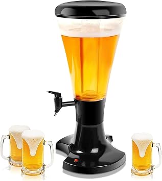 Juice Beverage Dispenser, Juice Beverage Machine with Colored Light, Food Grade Material and Clear Scale, 3L Large Capacity and Easy To Cleaning, for Home, Drink Shops, Bars, Outdoor BBQ