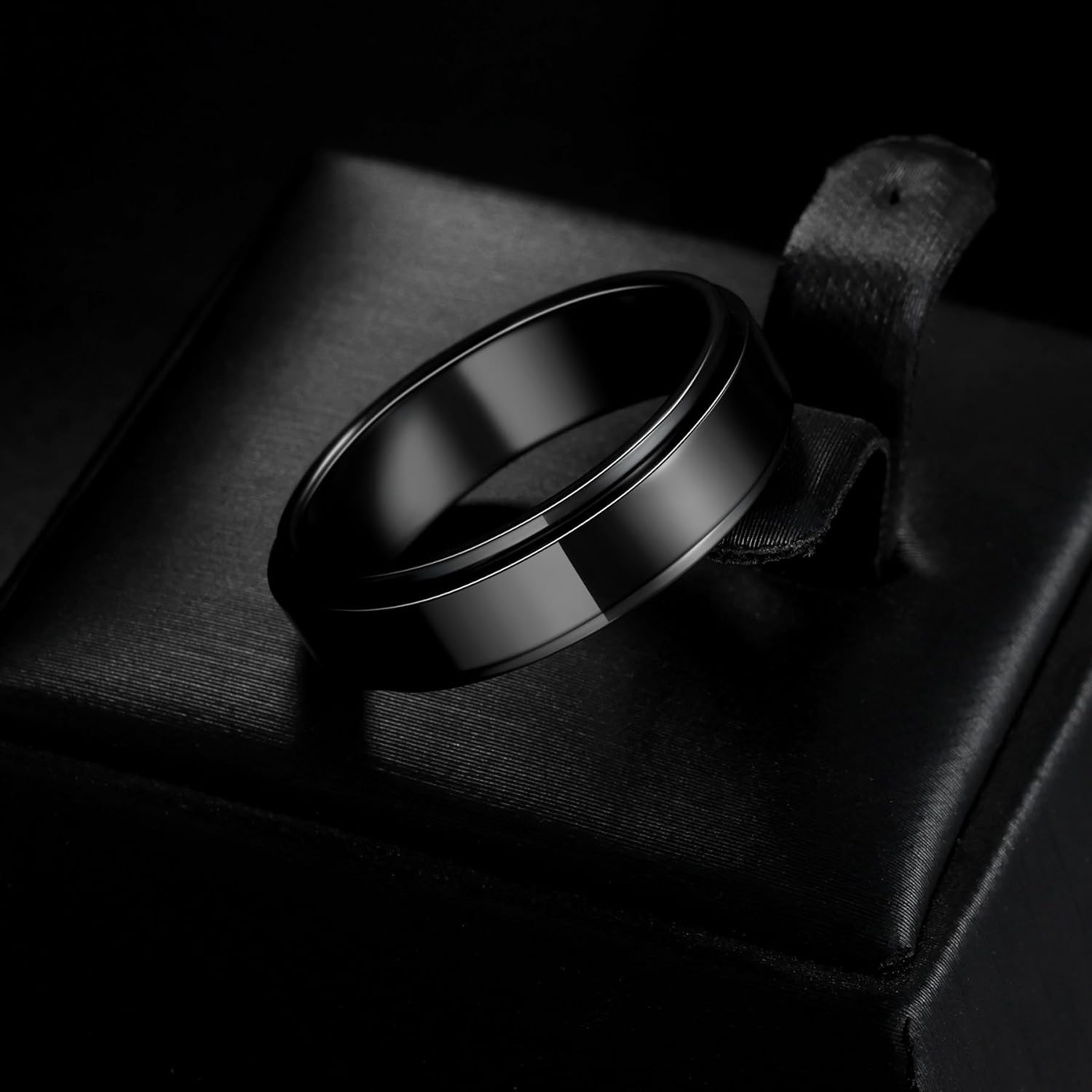 Mens Fidget Rings for Anxiety Spinner Ring for Men Chain Spinning Stress Ring for Adult Gift for Dad