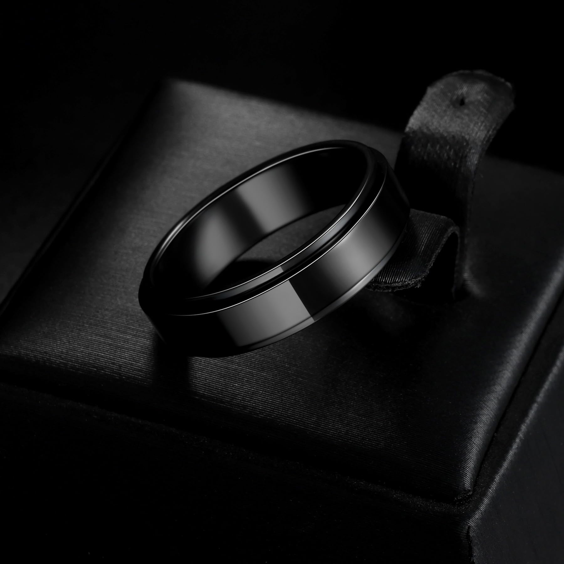 Anillos giratorios para la ansiedad para hombre, anillos clásicos de cadena para mujeres y adultos, anillo de acero de titanio, 10, Metal, Sin piedras preciosas 4
