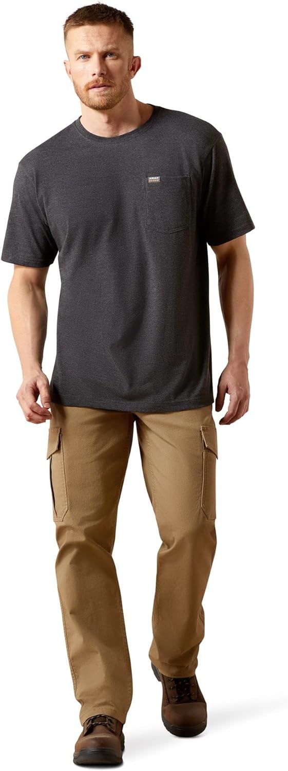 Ariat Mens Rebar Cotton Strong Standard Pocket T-Shirt - Image 3