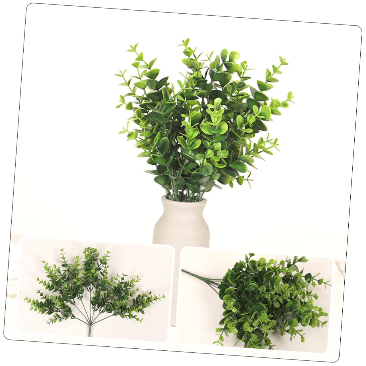 Amosfun 6pezzi Rami Di Eucalipto Finto Foglie Decorative Per Casa e Matrimoni Piante Verdi Simulata Per Decorazioni Di Interni Ed Esterni