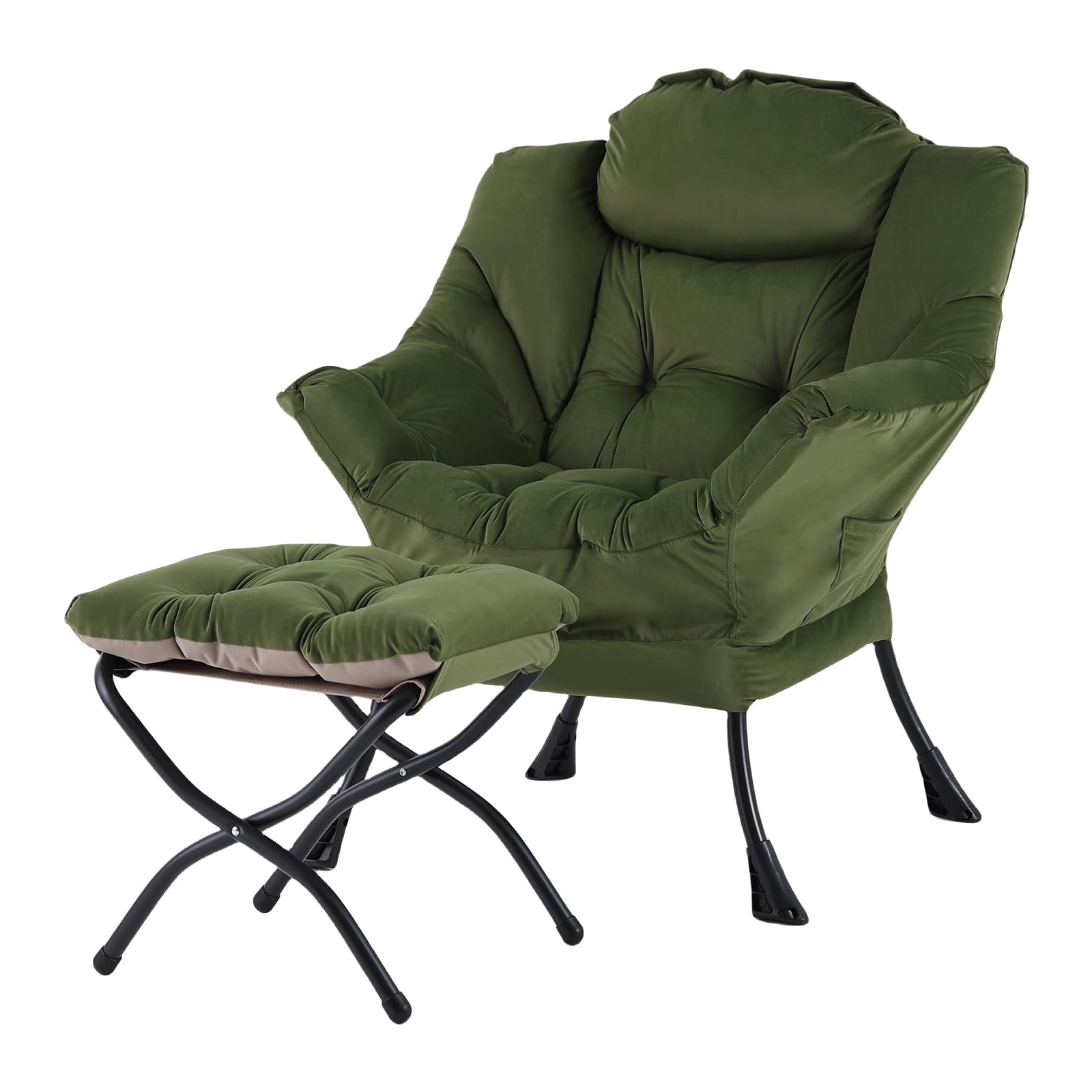 Types Of Accent Chair Welnow Lazy Chair With Ottoman, Modern