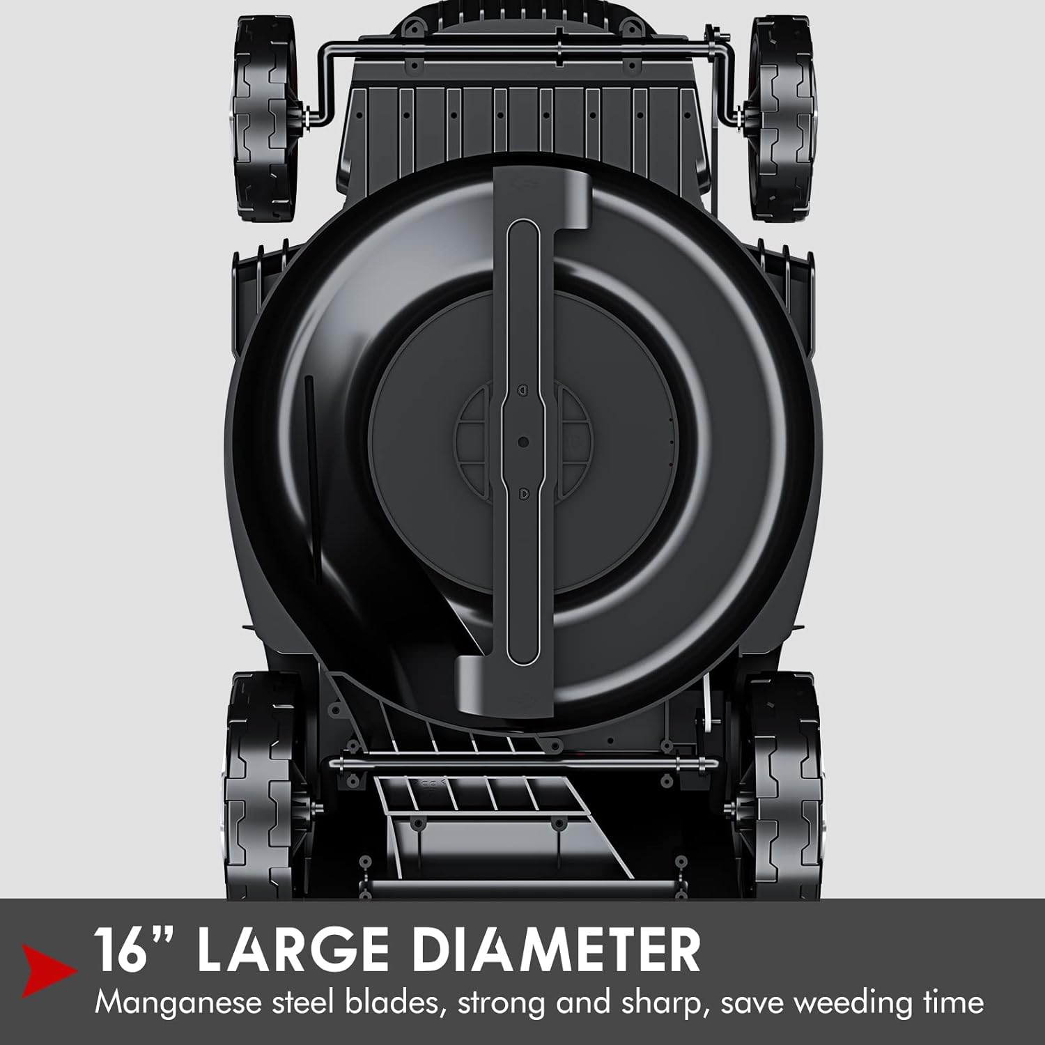 review HENX 16-Inch Cordless Lawn Mower 40V Max Lithium-ion, 3-in-1 Function, 7 Deck Height, 5.0 AH Battery Included (New Version)