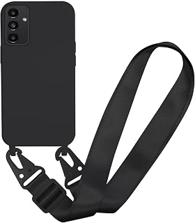 Handyhülle kompatibel mit Samsung Galaxy A33 5G Hülle mit Band, Silikon Necklace Handyhülle mit Abnehmbar Kordel Umhängen Stossfest Handy Schutzhülle für Samsung Galaxy A33 5G, Schwarz