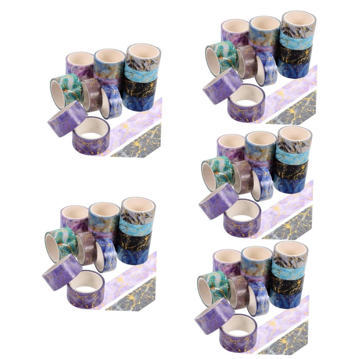 SHINEOFI 70rolki Roli Dekoracyjnej Taśmy Washi Wzór Marmuru Samoprzylepna Taśma Do Scrapbookingu i Dekoracji Każda Rola Idealna Do Prowadzenia Dzienników i Kreatywnych Projektów
