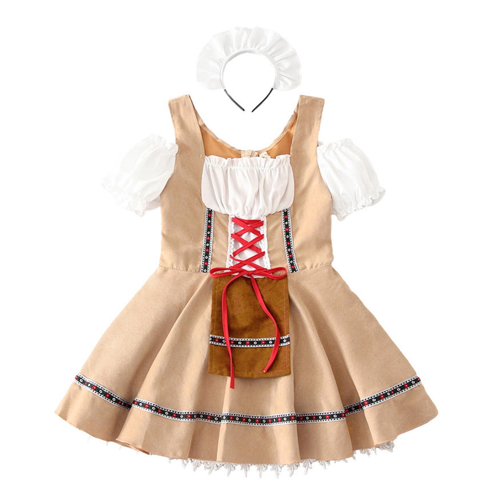 Generisch Mädchen Dirndl Oktoberfest Kinder Outfit Mädchen, Für Oktoberfest Kirchweih Hochzeit Sonntagausflug Kostüm Kinder Bayerisches Bierfest Trachten Dirndlkleid