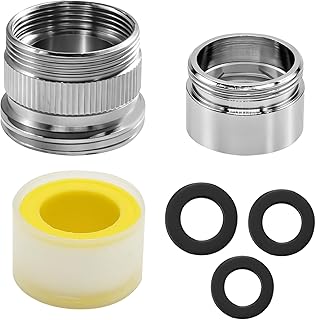 3 adaptadores de latón para grifo a manguera, juego de adaptadores para manguera de fregadero con arandelas – Se adapta a adaptadores hembra de 22 mm a macho de