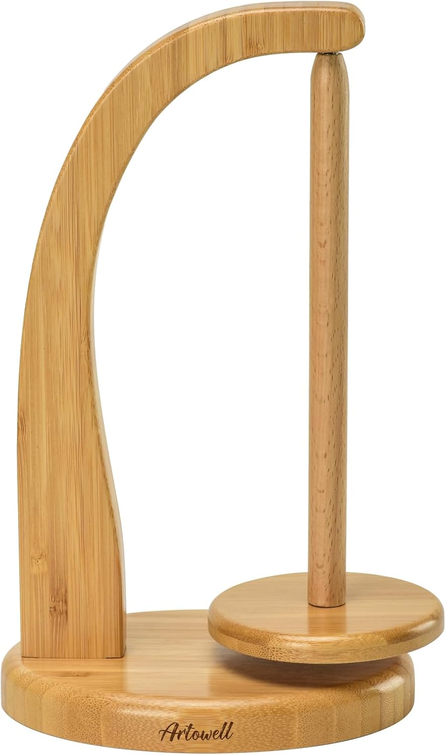 Yarn Holder for Knitting and Crocheting,Crochet Gift for Knitting Lovers,Wooden Yarn Spinner for Crochet by Artowell (Original Bamboo Color) - Amazon product rated Grade B