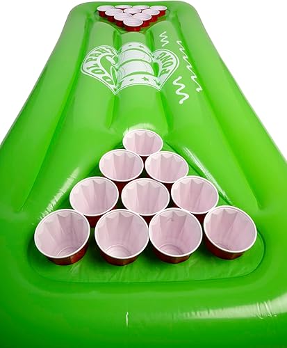 Miniatura 5 de BigMouth Inc Juego de pong inflable para fiesta en la piscina mesa inflable de pong de cerveza, se limpia y se desinfla para un almacenamiento