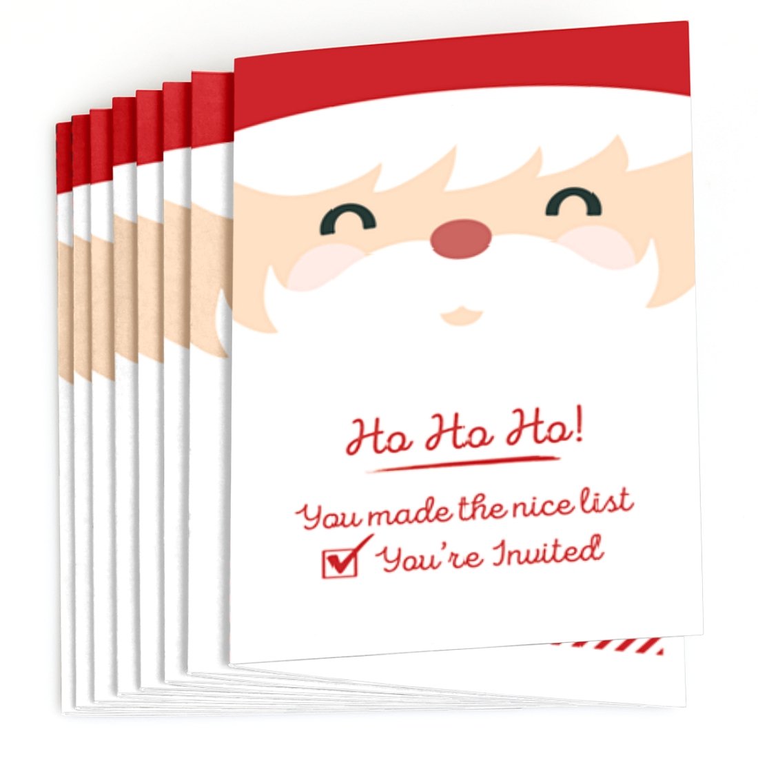 Big Dot of Happiness Jolly Santa Claus - Fill-in Christmas Party Invitations (8 Count)