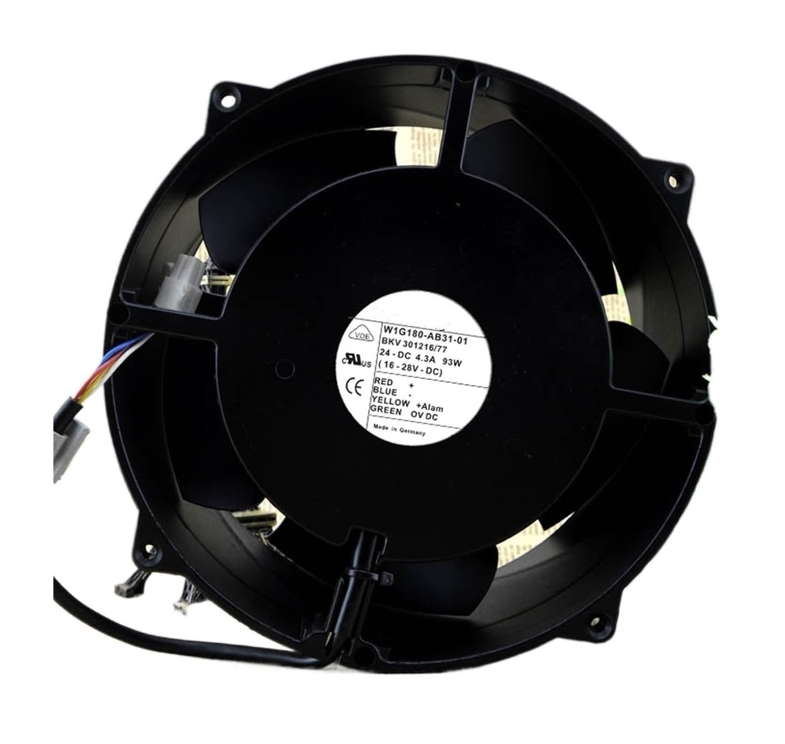 EGTDSFGJA W1G180-AB31-01 24V DC 4.3A 93W 529.7CFM 68dBA Ball Bearing Cooling Fan