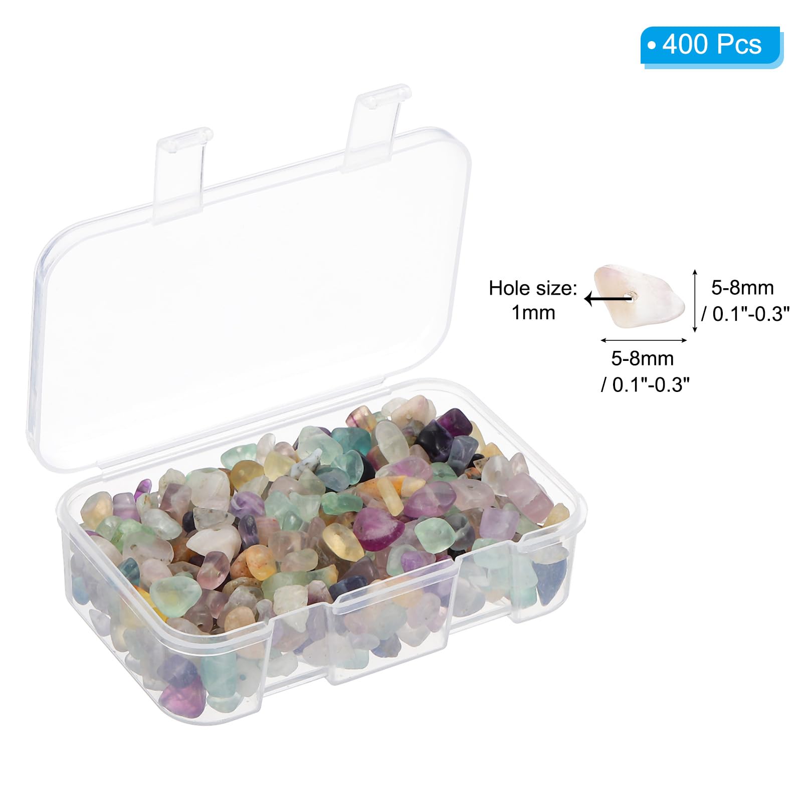 PATIKIL Chip Stone Natural Rock Beads Loose Gemstone Beads Drilled Strand for Jewelry Craft Making 400pcs, Clear/Purple - Image 2