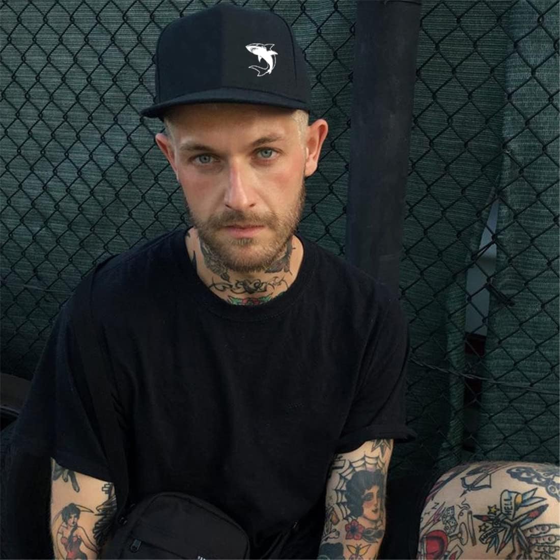 Snapback Hats for Men Flat Bill Black Adjustable Baseball Cap Trucker Hat for Dad American Flag Pirate Skull Caps Cool - Image 4