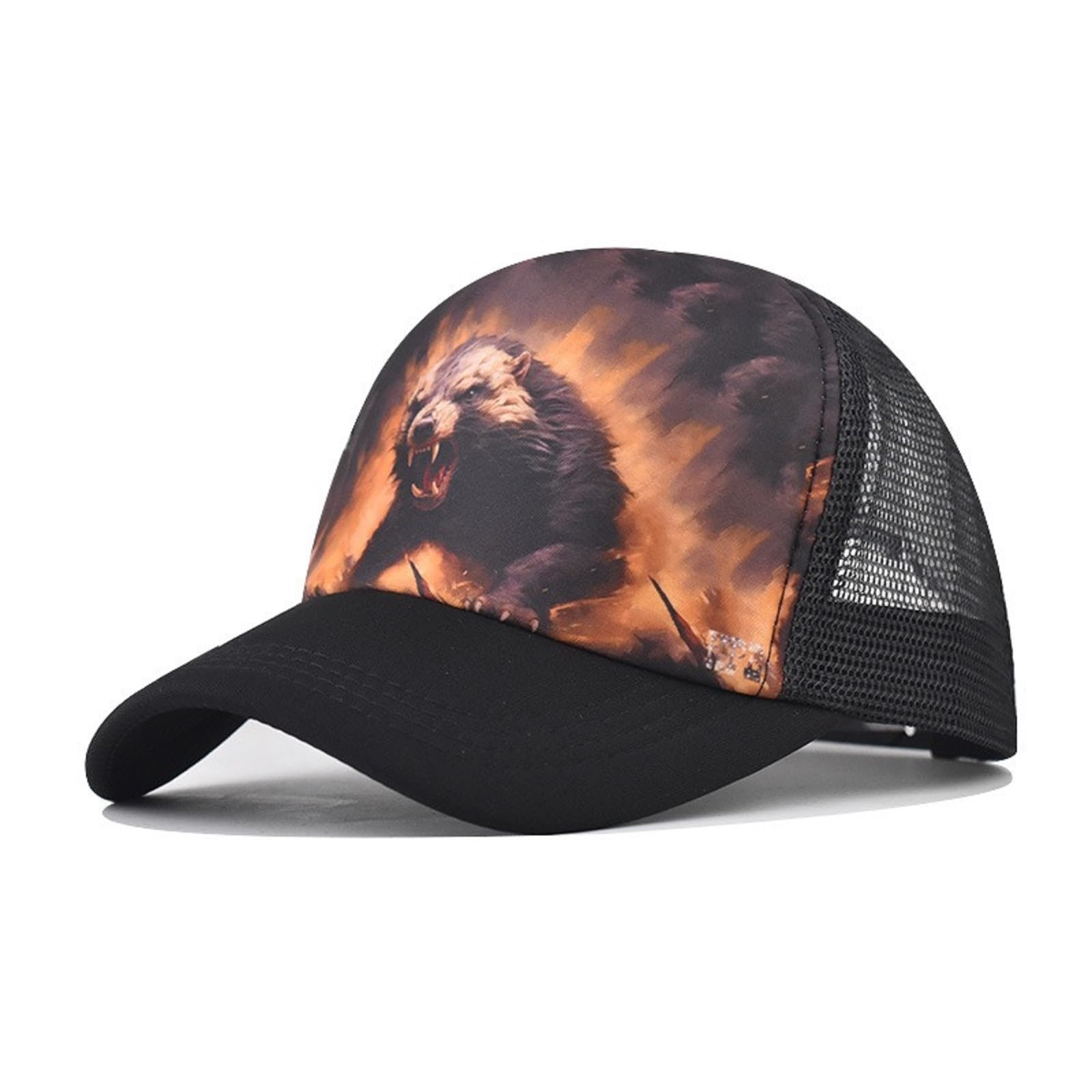 HaloHorus Retro Sponge Trucker Hat for Unisex, Classic Adjustable Mesh Baseball Cap for Running, Hiking, Workout, Fishing, Sp-boar, One Size — image 1