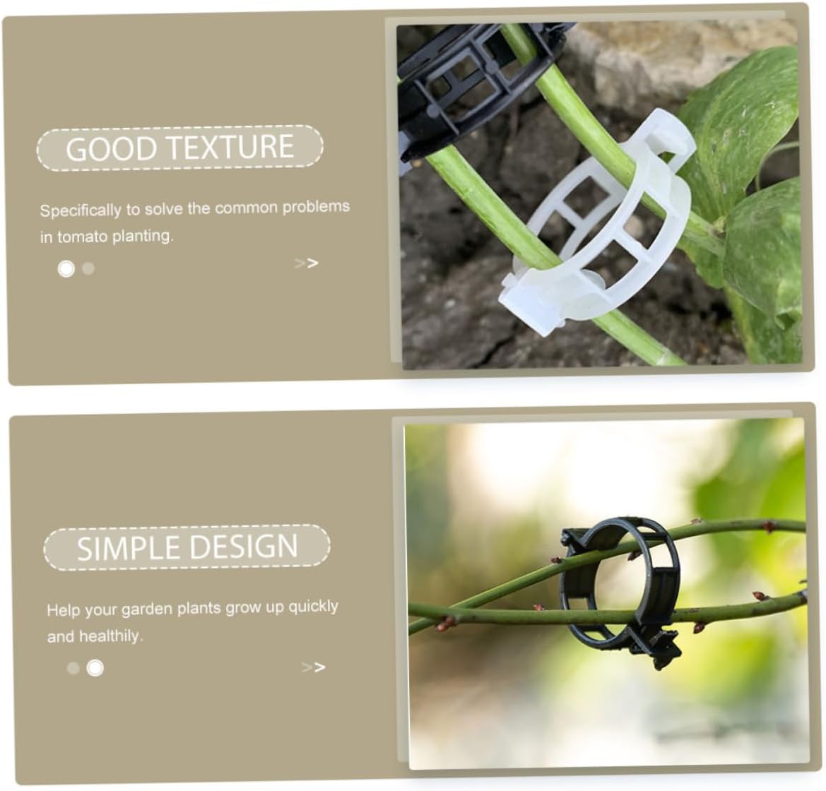 Mipcase 5sets Garden Plant Clips Stakes Set Tomato Supports Plastic Clamps for Flowers 100pcs*5