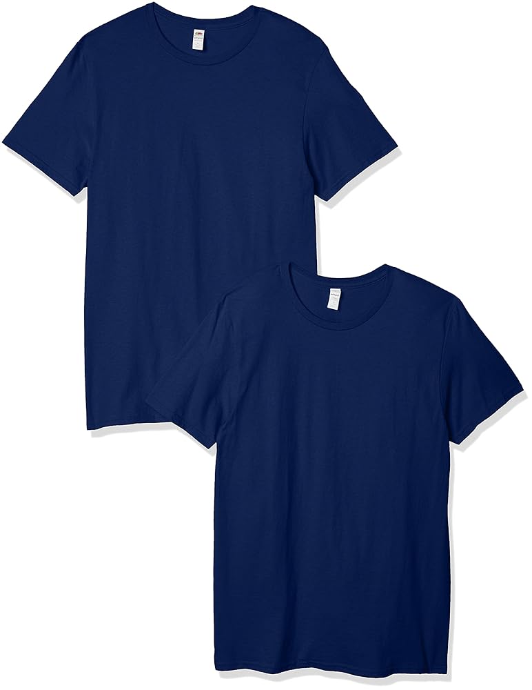 Fruit of the Loom Men's Crew T-Shirt (2 Pack), Admiral Blue
