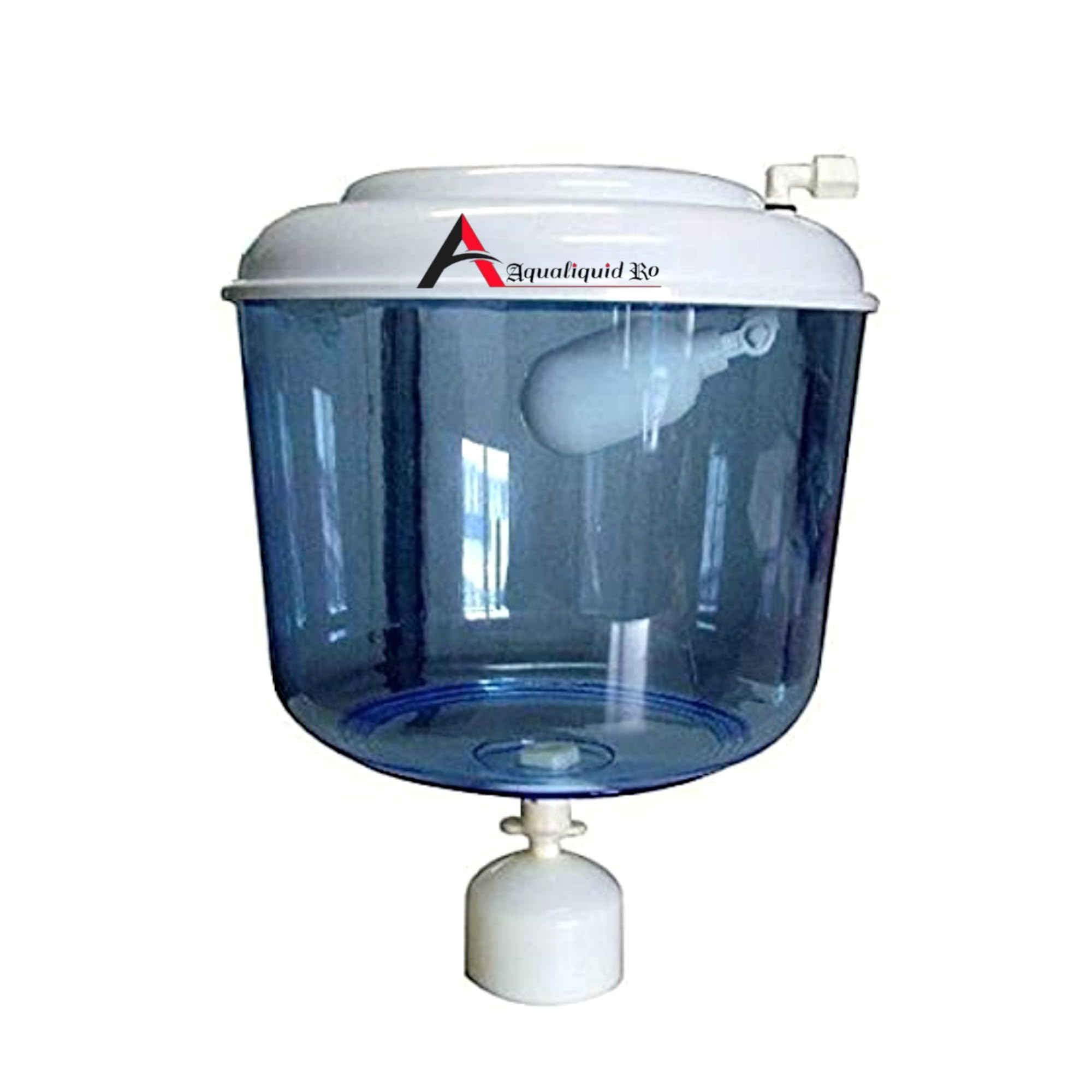 AQUALIQUID RO 4L Water Dispenser Plastic Jar with Float Valve, RO ABS Food Grade, Leakproof Water Bottle for Home & Office Use | Water Dispenser Pot, 4 Liter, Blue, White