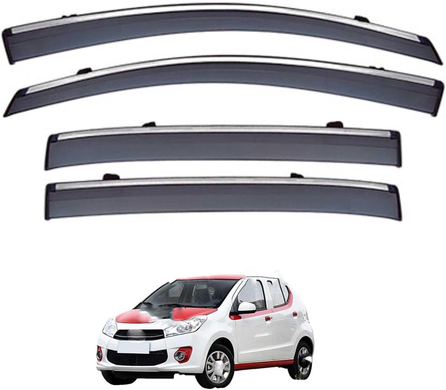 Acwyahso Normal Rain Guards Wind Deflectors For Alto Mk7-Sz 2009-2014, 4Pcs Vent Visors, Allows Fresh Air & Keeps Rain Out, No-Drill Install