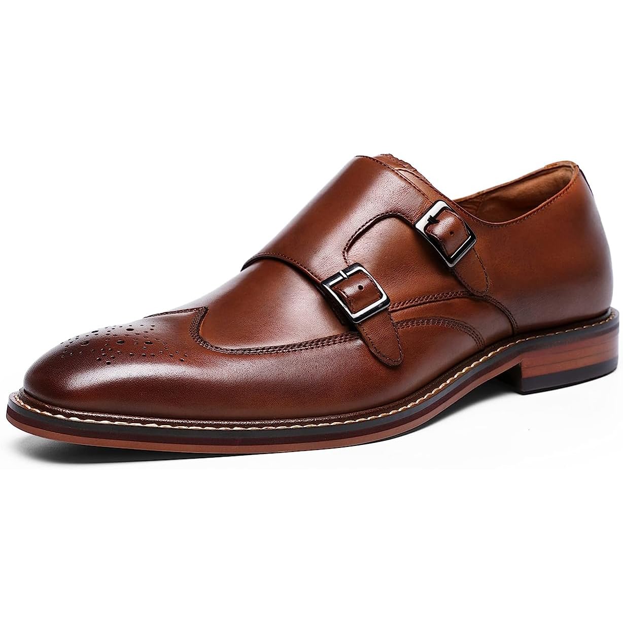 DESAI Hommes Chaussures à Boucle Moine Double Monk Strap Mariage Cuir Oxfords