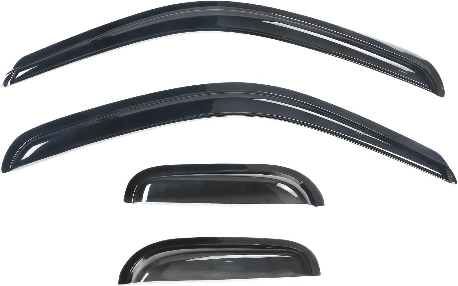 Window Visors Compatible with 1995-2004 Toyota Tacoma Extended Cab, Sun Rain Guard Vent Smoke Slim Style Wind Deflector 4Pcs by IKON MOTORSPORTS, 1997 1997 1998 1999 2000 2001 2002 2003