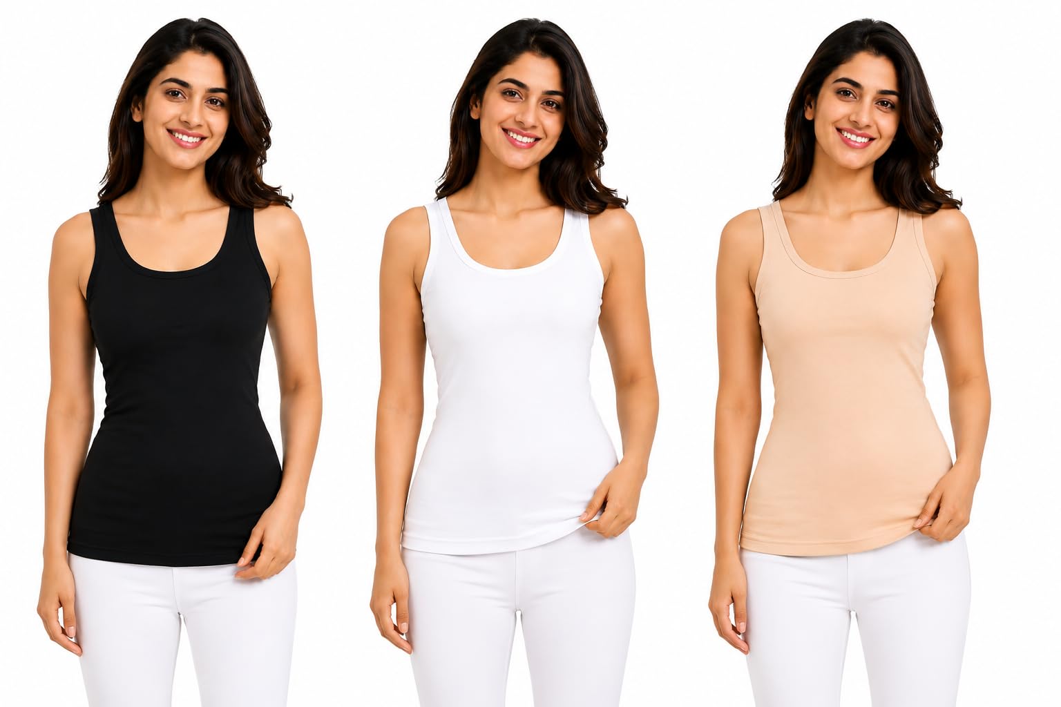 ikkai Women's Shape Wears Camisole Tank Tops - Body Shape for Women Tummy Control Pack of 3-picture-54
