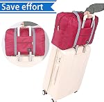 Sac de voyage pliable Bagage de rangement pour sport Gym imperméable Nylon Toile Duffel pour les hommes, Femmes 32 Liter (Rouge)