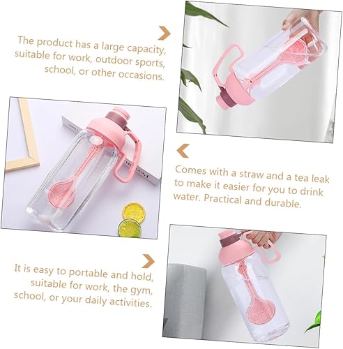 Miniatura 2 de VANZACK 3 Sets Sport Bottle Sports Bottle Water Botella De Travel Bottles for Toiletries Plastic Containers Clear Container Plastic Straw Fitness