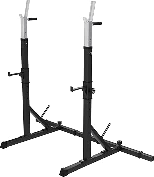 GORILLA SPORTS  Squat Rack, Adjustable Width & Height, 250-300 kg, Black