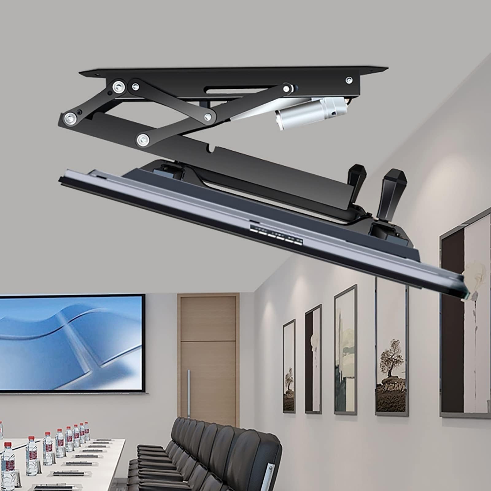 Support TV motorisé escamotable pour regarder la télévision depuis le lit