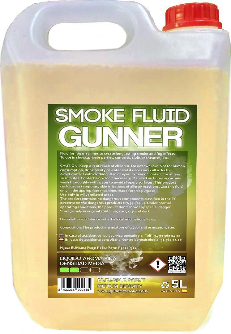 Liquido de humo olor a PIÑA GunnerSmoke, humo de MEDIA DENSIDAD, garrafas de 5L…
