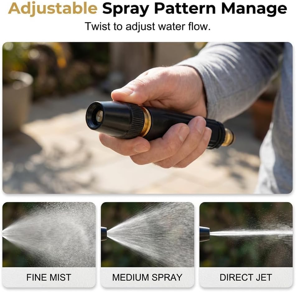 Power Washer Nozzle, High Pressure Hose Nozzle with 6 Spray Patterns, Pressure Washer Hose Attachment for Car Wash, Patio, Garden, Pet – Heavy Duty Metal 1‑Pack thumbnail