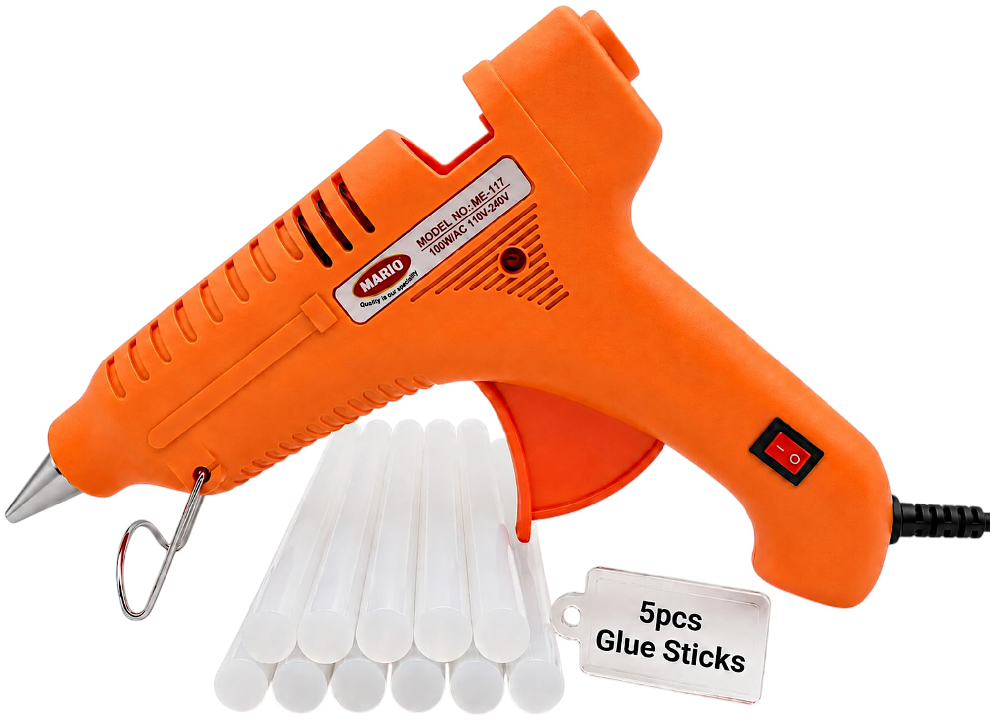 Mario ME-117, 100 Watt Professional Hot Melt Glue Gun For Crafting & DIY Purpose (Yellow) + 5 Glue Sticks-image-14