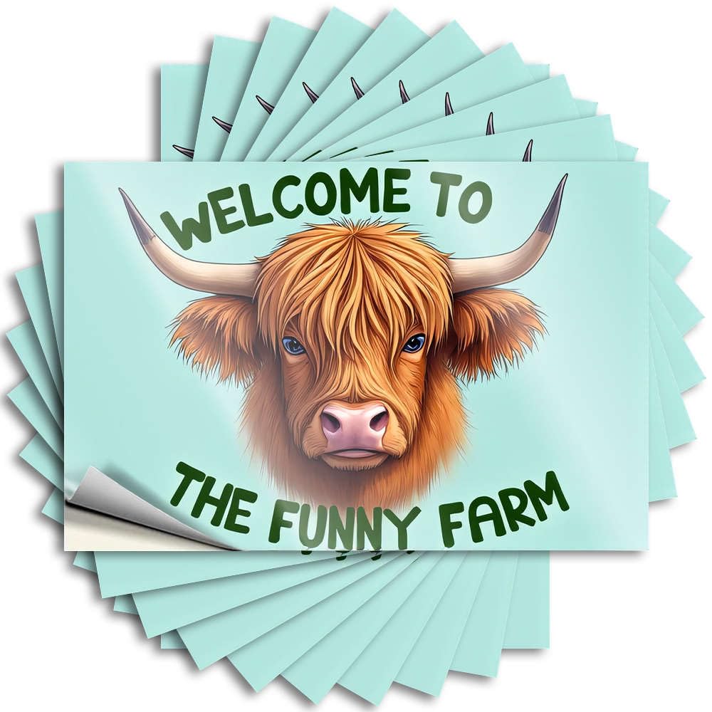 Welcome to The Funny Farm Stickers Funny Office Decor | Books Tumbler Removable Decal Pack(12X18CM)