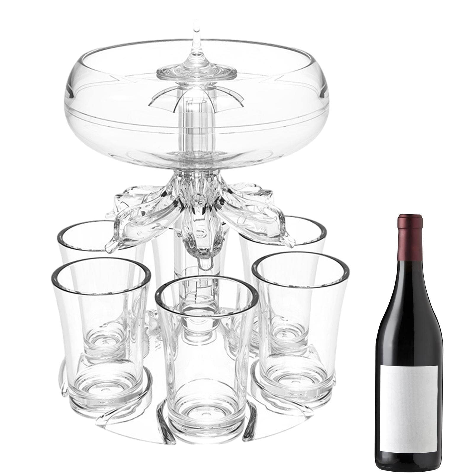 Yanzisura 6 Dispenser E Supporto Per Bicchieri,Acrilico Trasparente Dispenser Per Bicchierini,Uniforme E Veloce Dispenser Per Cocktail Adatto Per Bevande, Sidro, Cocktail,Bar, Grandi Feste,Tazza