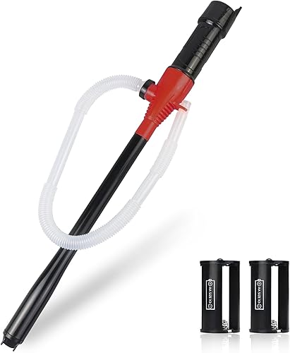Miniatura 8 de Bomba de transferencia portátil con pilas Bomba de sifón eléctrica para transferencia de gasolina y diésel, extractor de aceite de flujo de 3.5 GPM,