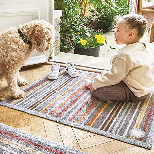 HUG RUG Designer 13 EcoGenics Friendly Barrier Mat, Blue/Pink Stripe